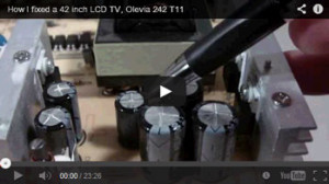 Repair Video: Olevia 42-inch Flat Screen LCD TV “Bad Caps” Repair